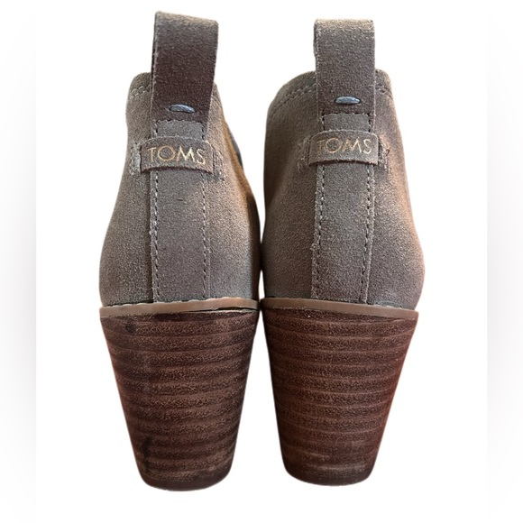 TOMS THE KALLIE Taupe Suede Wedge Boot Size 5 - Picture 8 of 10